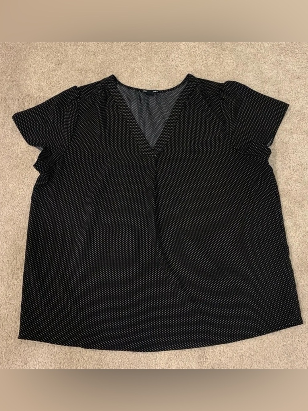 Hilary Radley Polka Dot V-neck Blouse